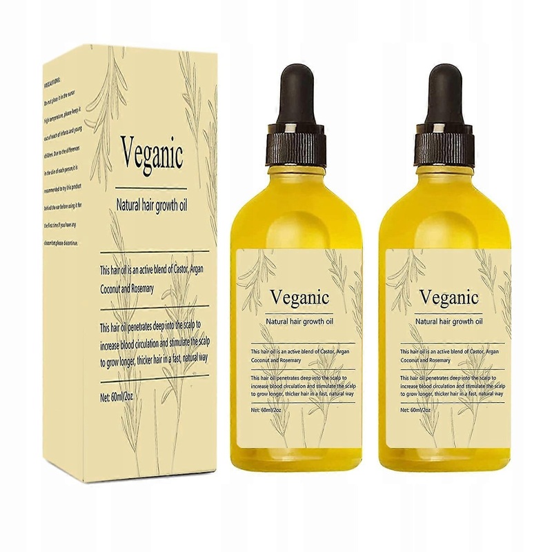 Veganic Natural Hair Growth Oil, 2pcs Veganic Hair Growth Oil Rosemary Oil