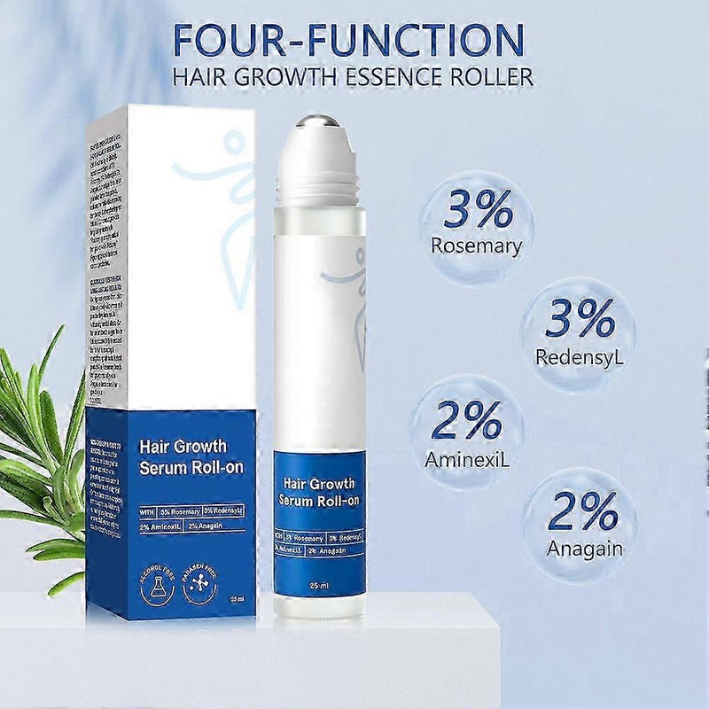 Rosemary Hair Growth Serum Roll On – 3% Rosemary, 3% Redensyl & 2% Anagain Serum for All Hair Types