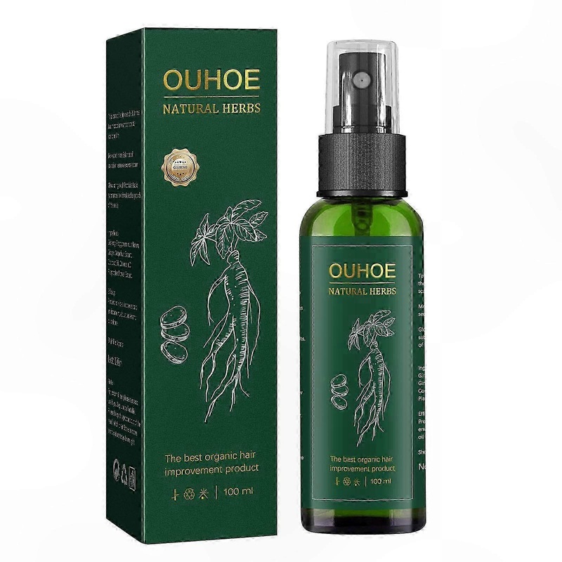 Natural Hair Growth Serum with Ginseng Oil – 100ml Spray for Thinning Hair Care and Regrowth Solution