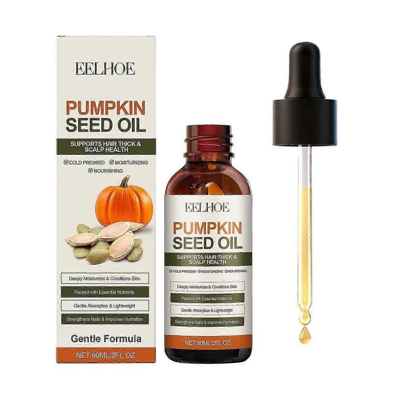 Pumpkin Seed Oil for Hair Growth & Care – Dry Scalp Oil, Skin & Nail Hydration – Cold Pressed Pumpkin Seed Extract Drops for Scalp Care – Smooth Split
