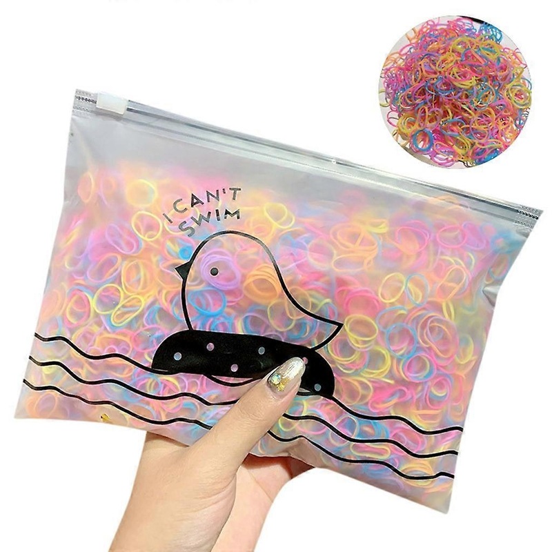 1000 Pack Girl Colorful Fashion Disposable Rubber Elastic Hair