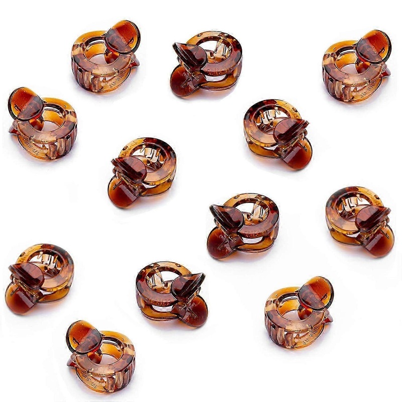 12 Pack Mini Grip Black Octopus Hair Claw Clips – 3cm Spider Jaw Design for Secure Hold & Styling Versatility