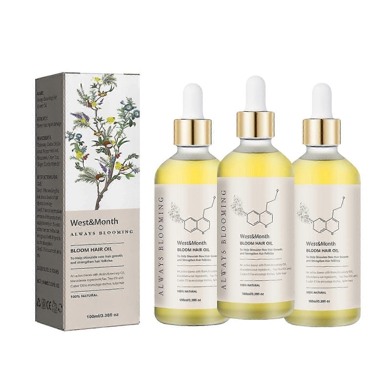 3X Hair Growth Oil, Moisturize And Thicken Hair And Repair Damaged, Dry And Frizzy Hair Care Essential Oil