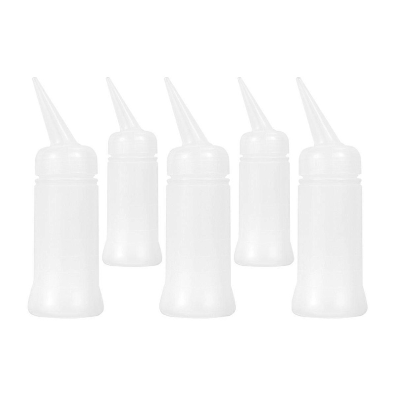 5pcs Spray Bottle Portable Hair Salon Large Capacity Hairdressing Refillable Container Spray Shampoo Pot (White, 260ml)
