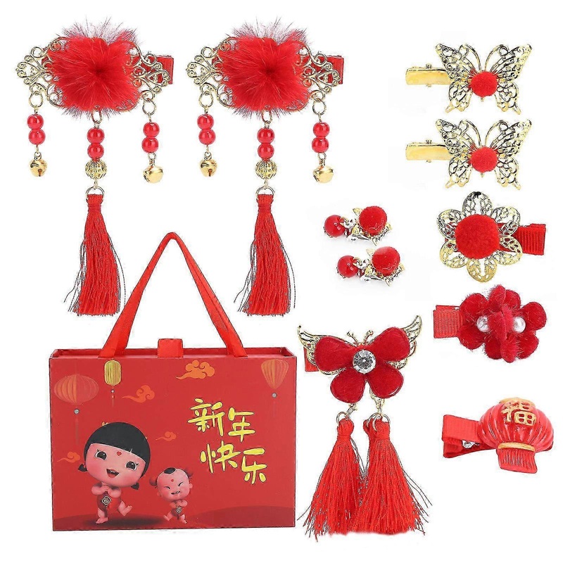 Chinese Style Tassel Hair Clips for New Year – Elegant Hair Accessories for Girls & Festive Hair Fashion