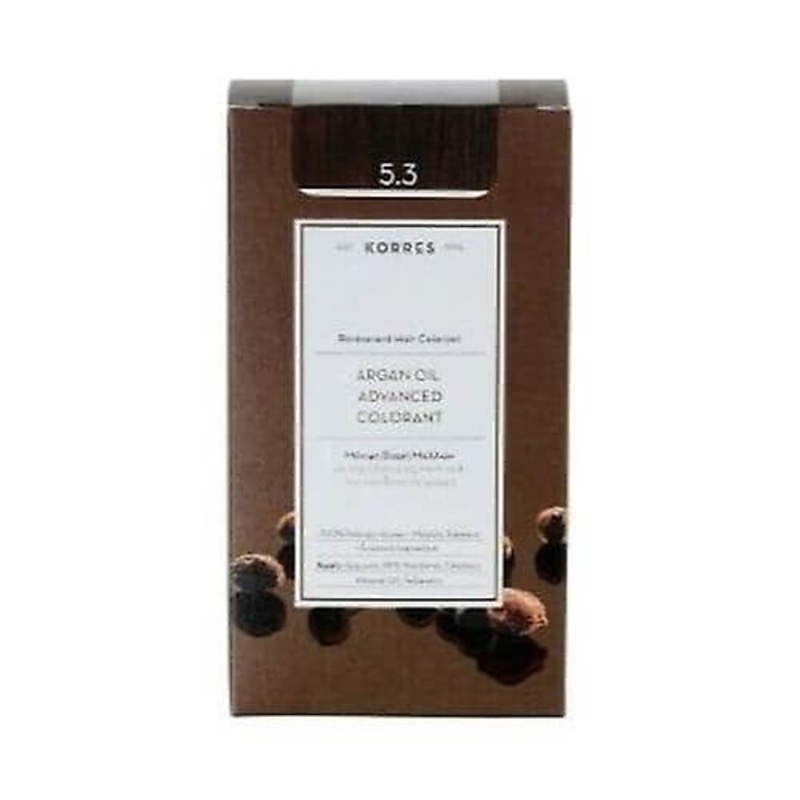 Korres Argan Oil Advanced Colorant with Pigment-Lock Technology 5.3 Golden/Honey Light Brown, 50ml