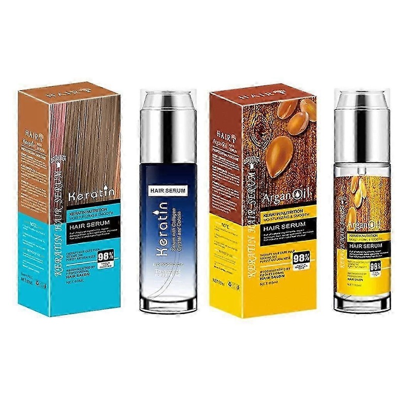 2-Piece Keratin and Argan Hair Oil Set – Ultimate Repair and Heat Protection for Dry Damaged Hair