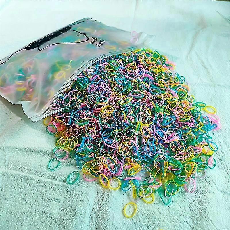 2025 2000pcs Kids Elastics No Damage Colored Hair Bands Fashion Girls Hair Ties 2000 Count