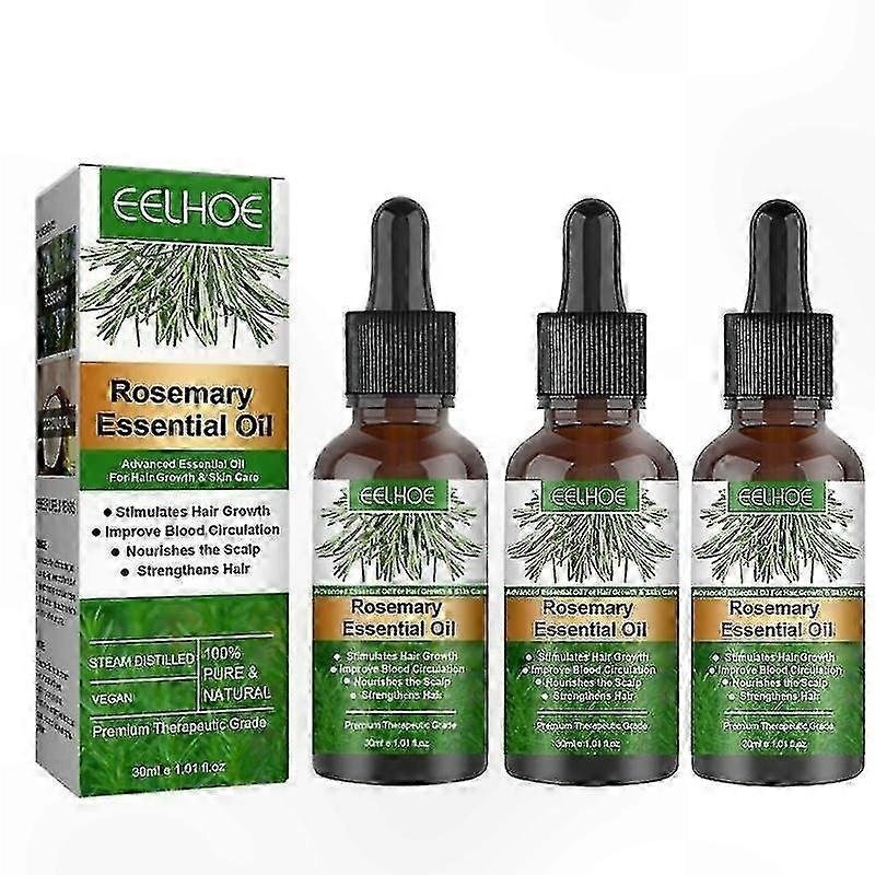 3-Pack Natural Hair Oil Kit for Growth, Strength, and Repair – 30ml Blend to Combat Dryness and Split Ends with Coconut and Rosemary Extracts