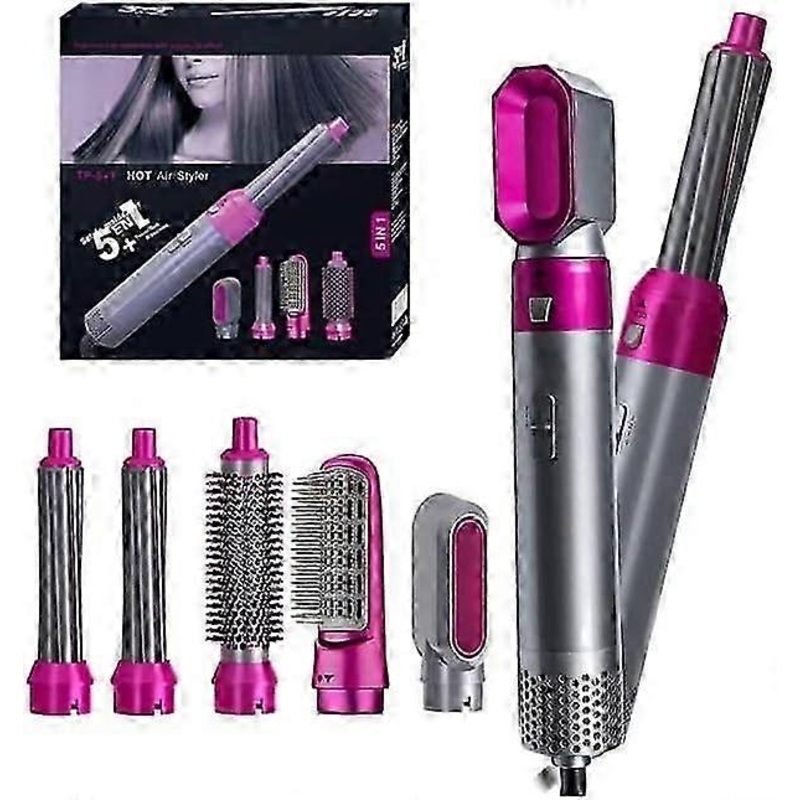Innovative Hair Dryer Brush, 5-in-1 Styling Kit for Salon-Quality Results, Reduce Hair Damage and Frizz with Advanced Ceramic Coating, Safe and Quiet