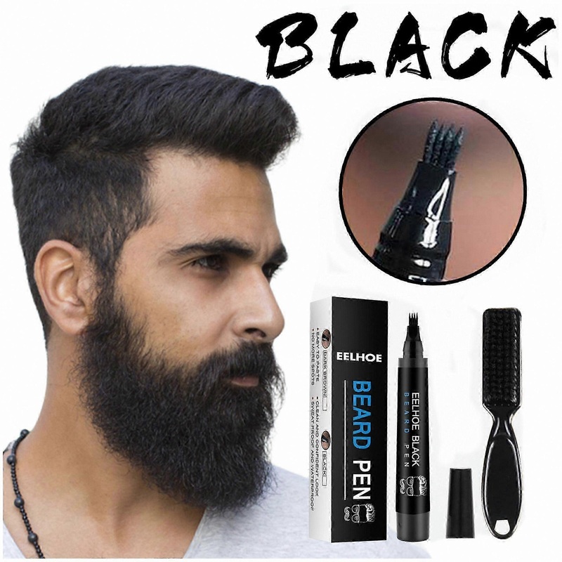 Waterproof Beard Filler Kit with Pen, Pencil & Brush for Natural Hair Loss Coverage