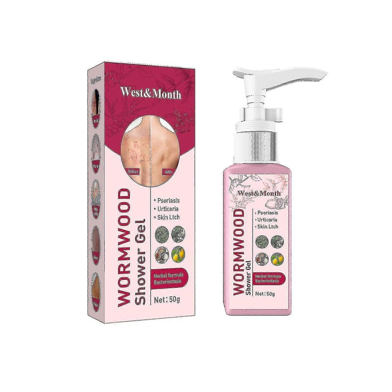 West & Month Argy Wormwood Antibacterial Anti-itching Shower Gel Skin Cleansing Moisturizing Refreshing Repair Lubricating Skin Cleansing