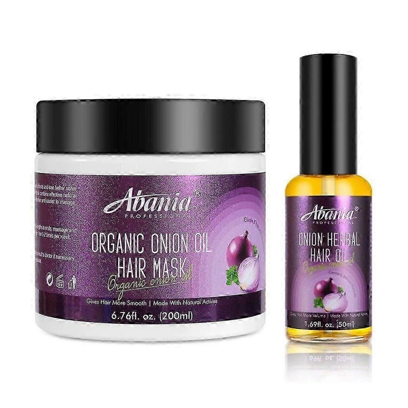 Organic Onion Hair Mask and Oil Set: Deep Conditioning for Frizz Control and Shiny Hair, Strengthens Roots for UK Hair Types