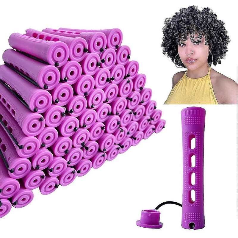 Perm Rods For Natural Hair, 60 Pcs Medium Size Hair Rollers For Long Short Hair Styling Tool Hair Curlers (purple)