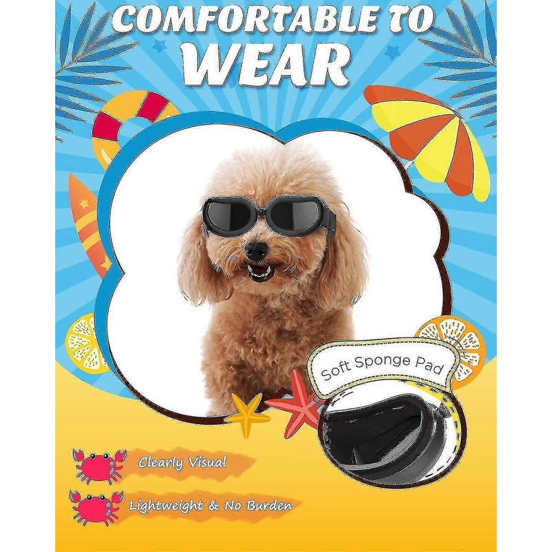 small dog sunglasses uv protection goggles eye wear protection with adjustable strap water
