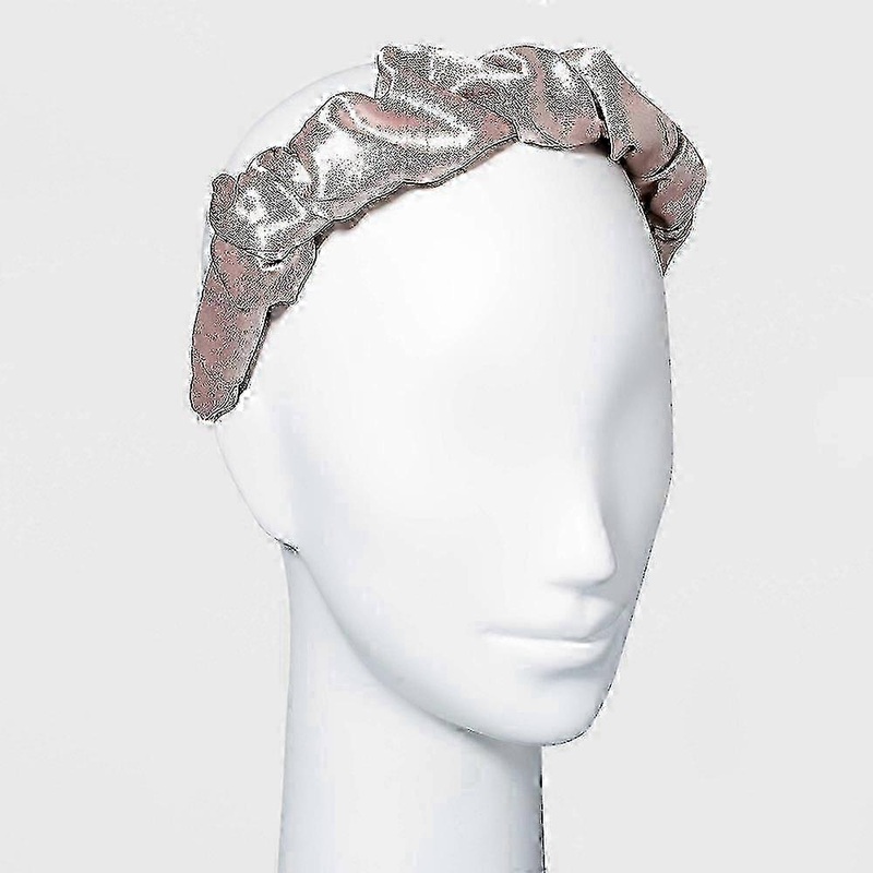 A New Day Satin Puff Scrunch Headband, Tan, 1 Ea