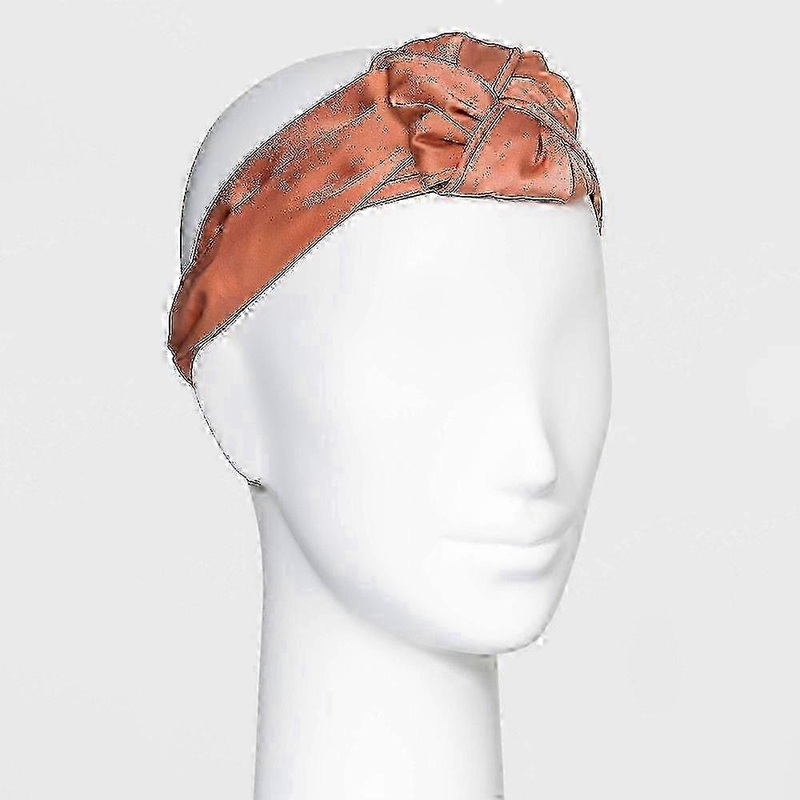 A New Day Textured Satin Knot Headband, Orange, 1 Ea