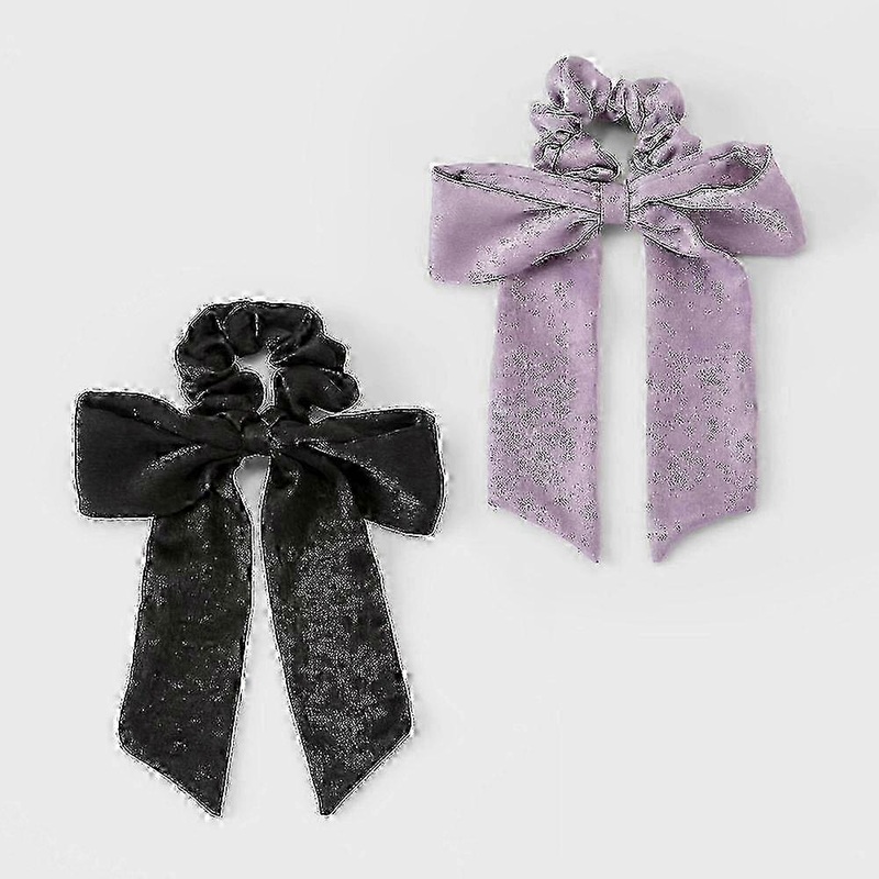 Art Class Girls Twister Hair Tie Pack, Black And Purple, 2 Ea