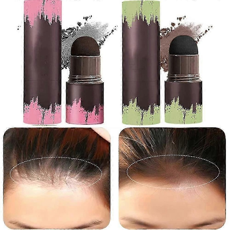 Hairline Powder Stick, 2PCS Hair Shadow Powder Root Touch Up Powder, Waterproof Hair Shading Sponge