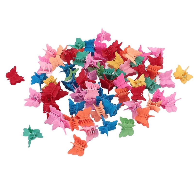 100pcs Mini Butterfly Hair Claw Clips Matte Adorable Hair Accessories Small Hair Clips for Women Girls Thin Thick Hair