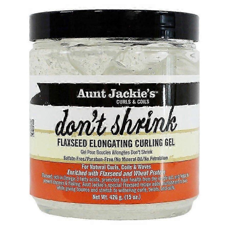 Aunt Jackie’s Flaxseed Elongating Curling Gel to Prevent Shrinkage and Define Curls, 15oz Jar