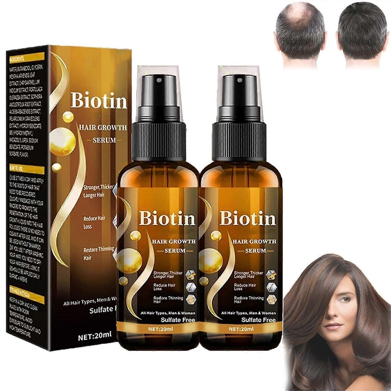 Biotin Hair Growth Spray, Hair Regrowth Spray,Hair&Beard Serum Spray (2pcs)