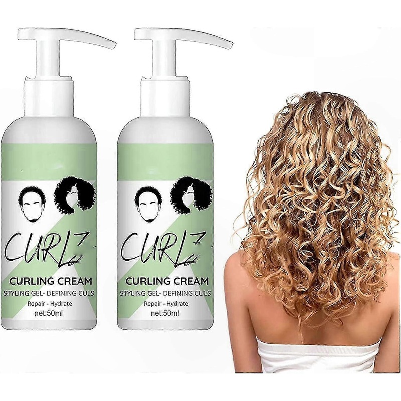 Moisturizing Curl Defining Cream for Frizz Control, Natural Curl Enhancer with Elastin for Curly Hair Styling