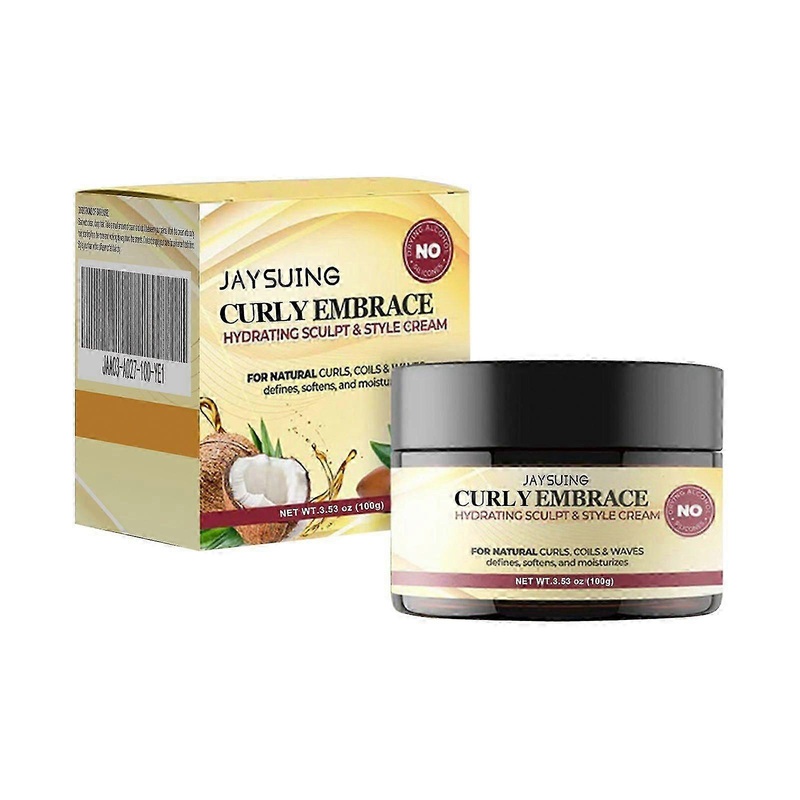 Moisturizing Styling Cream for Curly Hair – Hydrating, Frizz Control, Argan & Coconut Oil, 100g