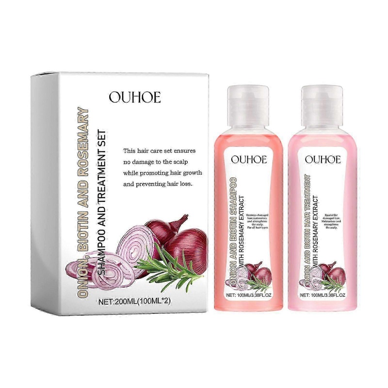 Ouhoe Onion Biotin Rosemary Hair Washing Set Nourish Hair Root Scalp Gloss Hair Care Cleaning