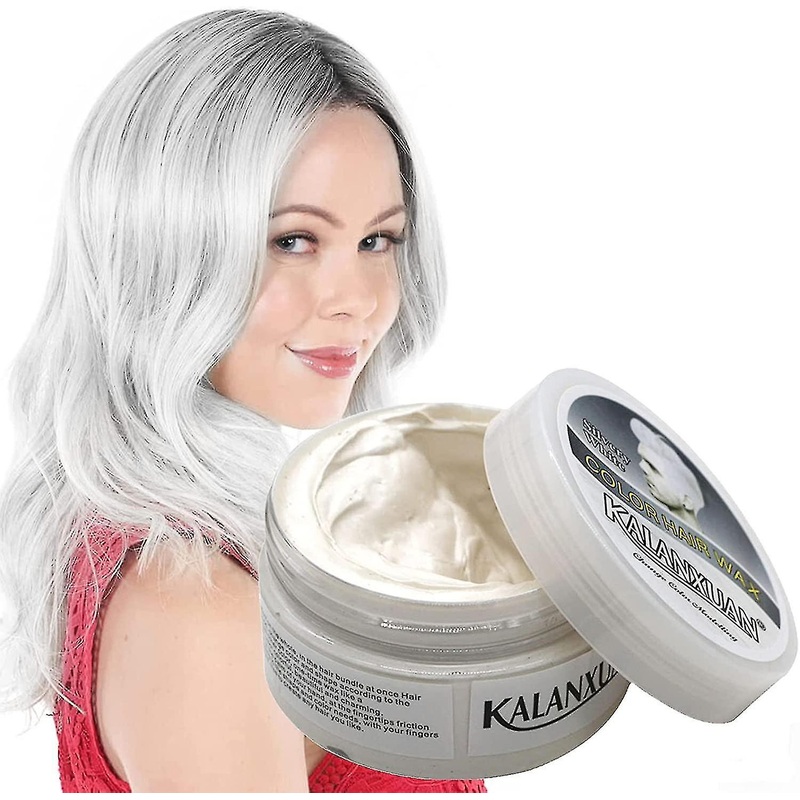 Temporary Hair Wax Colour, White Hair Dye, White Hair Wax Hair Style Dye Mud, Hair Spray Colour For Men Women Instant Styling
