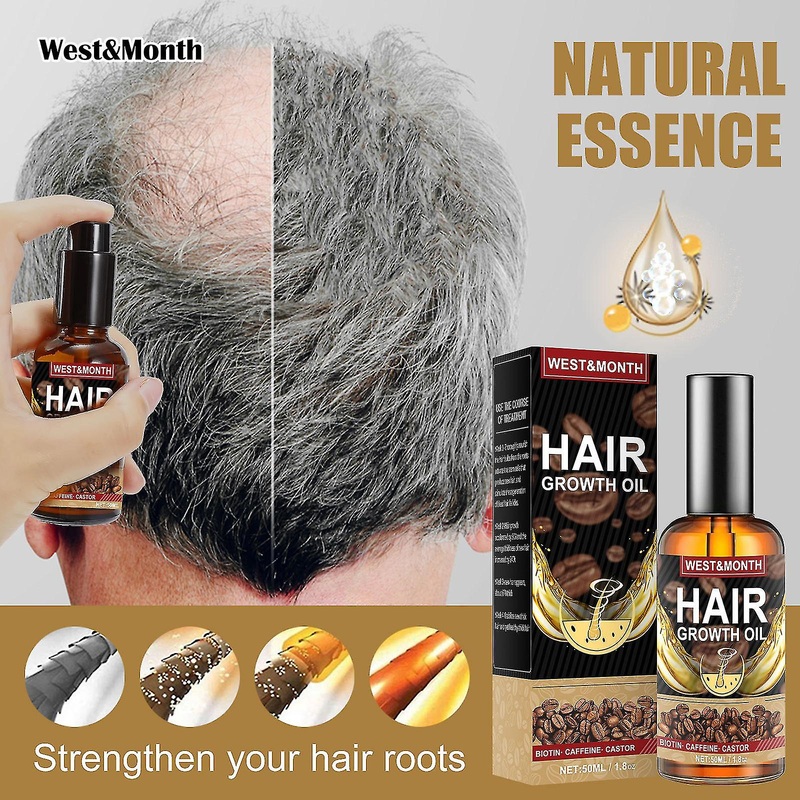 50ml Caffeine Long Hair Essential Oil Repair Damaged Hair Nourishing Agent Dense Hair Anti-fall Strong Hair Root Essence Oil