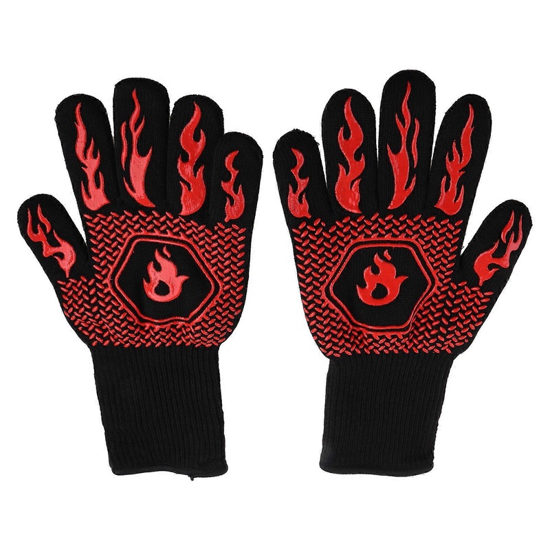 Barbecue Gloves BBQ Gloves Hanging Heat Resistant for Kitchen Grill Baking