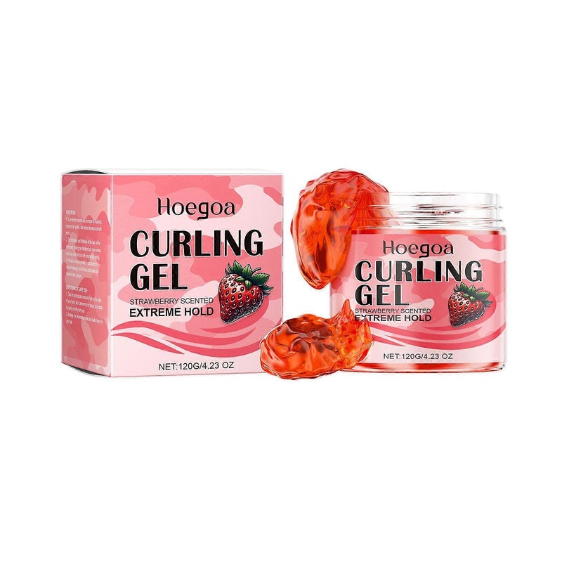 Hoegoa Strawberry Curl Styling Gel No-Wash Fluffy Long-Lasting Nourishing Repair Cream