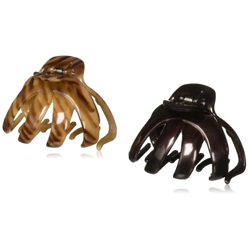No-Slip Grip Octopus Clip, Black & Tortoise, 2 Count (Pack of 1)