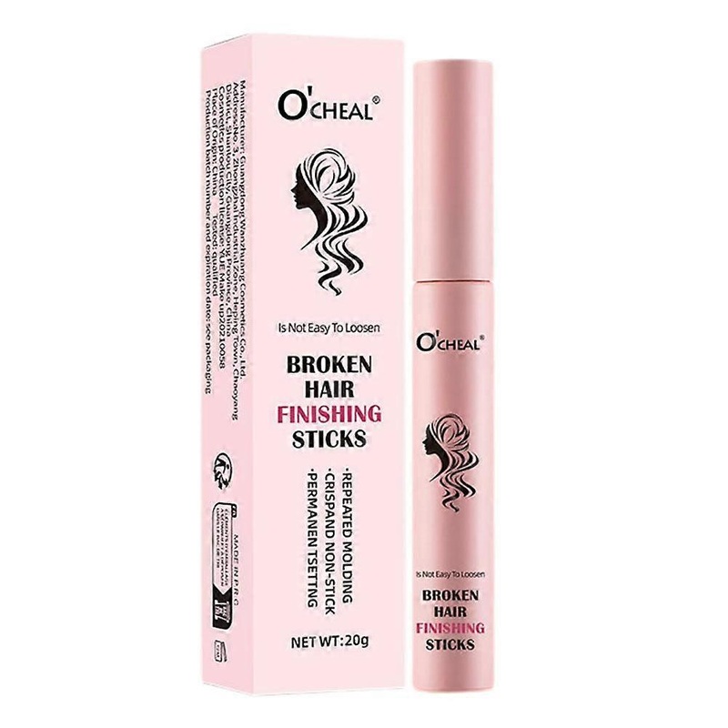 Pink (A)$Broken hair magic tool to fix hair cream, anti-frizz comb, bangs shaping stick, hair wax stick