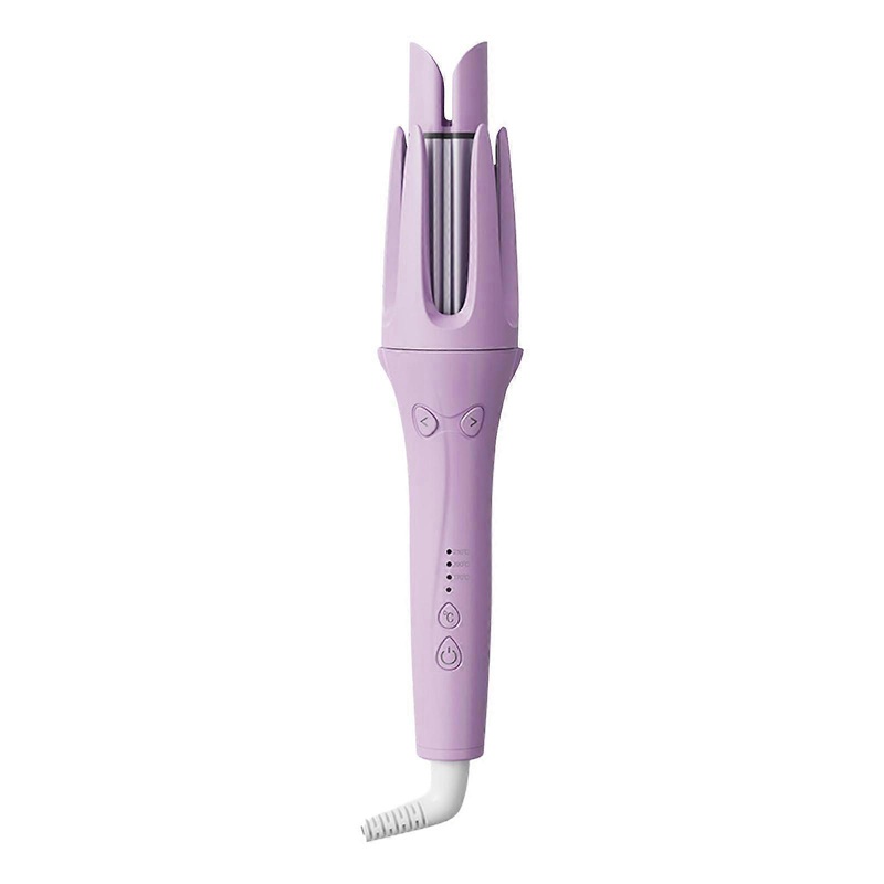 Rotating Curling Iron For Beach Waves, Automatic Hair Curler With Ion Anti-Scald, Fast Heat Up, Purple