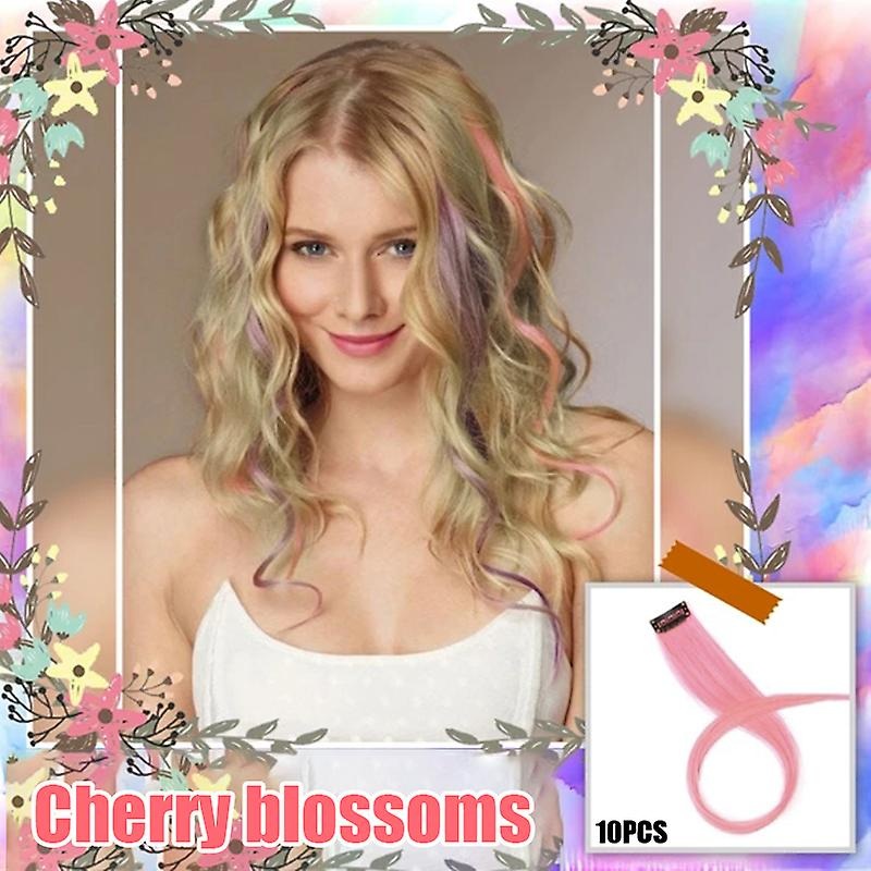 10pcs Hair Clip-On Extension Gradient Hairpiece Add Volume Length to Hair for Women