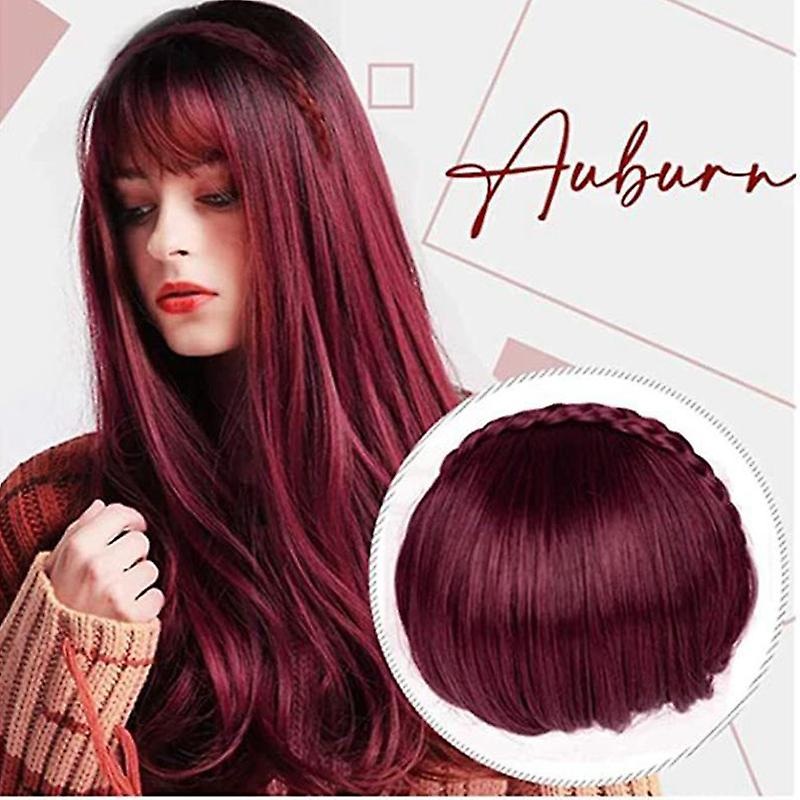 3D Clip in Hair Bangs Fringe Hairpieces Braid Hair Extensions Wig for Women Girl