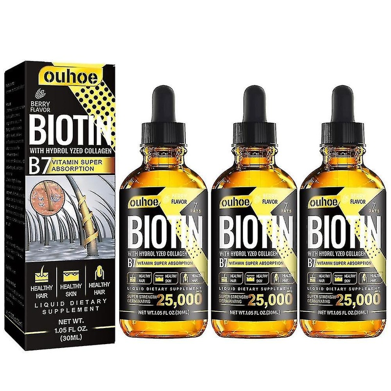 3x Biotin Hair Growth Oil Vitamin B7 Hair Essential Oil Treatment Preventing Loss Restorer Essential Oil 30ml