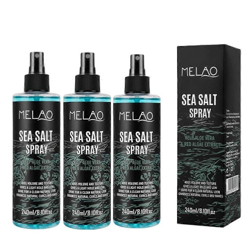 3X Sea Salt Spray for Hair Men – Hair Texturizing Spray with Kelp, Aloe Vera and Red Algae Extract-Surf Spray to Add Volume and Texture Sea Salt Spray