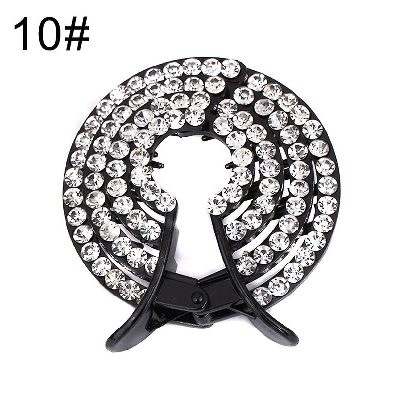 Claw Clip Headgear Ponytail Holder Hair Accessory Expandable Rhinestone Round Hair Clip For Women Girls