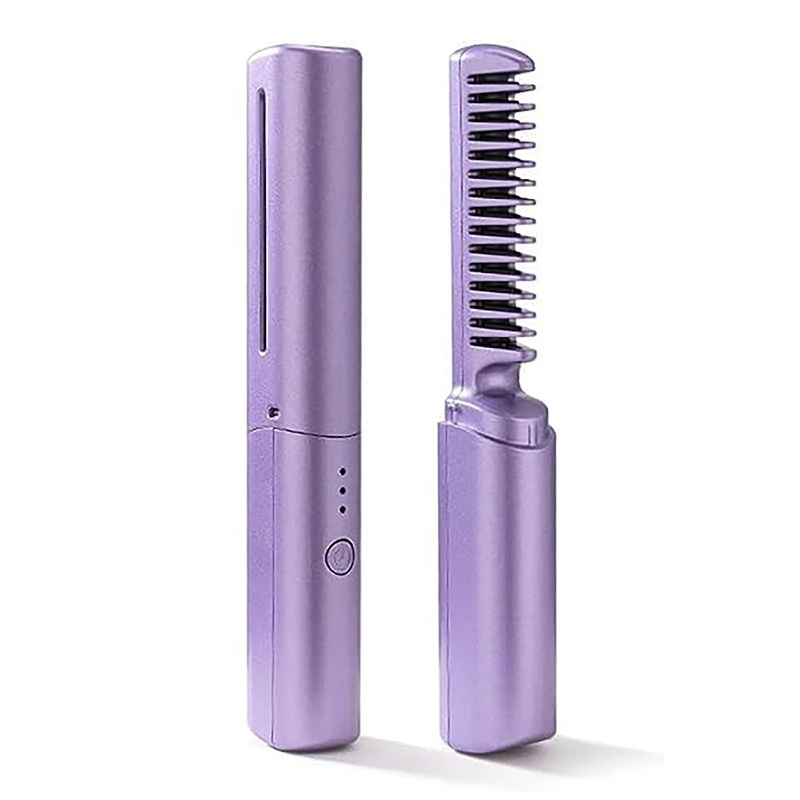 Portable Hair Straightener Comb Heating Evenly Hair Straightening Brush Suitable for Short and Long Hair