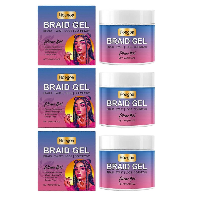 Strong-Hold Braiding Gel for Twists, Braids, Cornrows – Tames Frizz with Ultra-Strong Hold, No-Frills, Effortless Edge Control