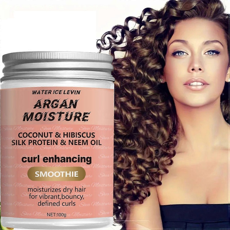 Coconut Oil & Hibiscus Moisture & Curling Cream – Curl Enhancing, Moisturize Dry Scalp with Argan Oil, Hair Defineing Cream for Curls & Waves