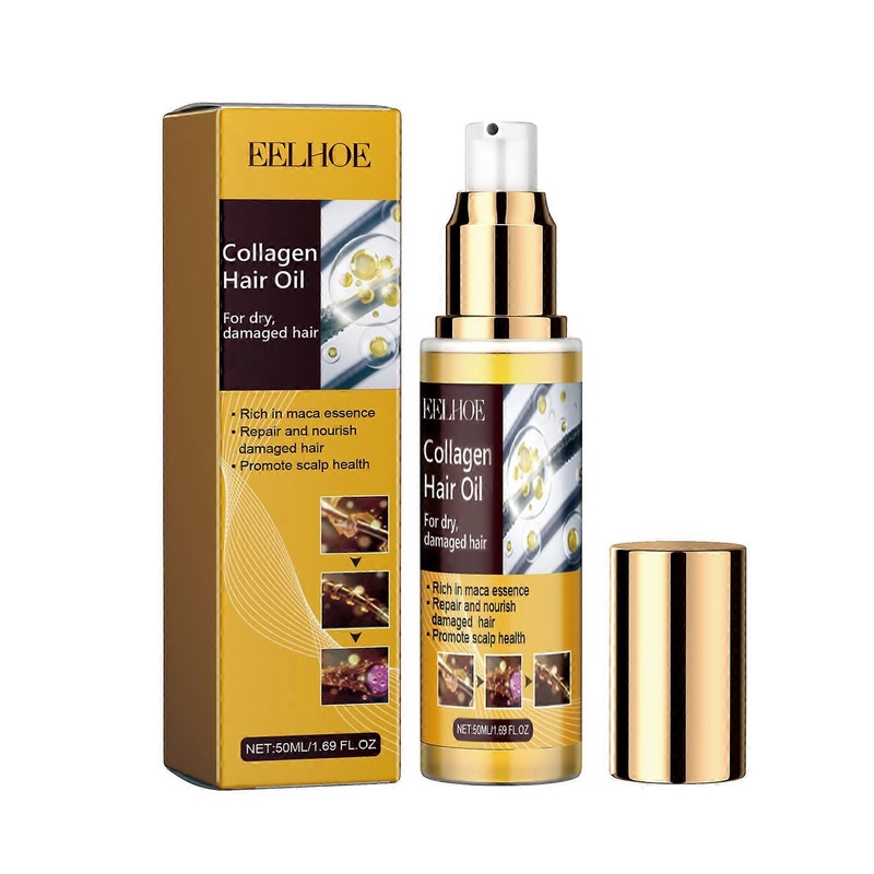 Collagen hair care essential oil, repair split ends, improve hair quality, care, moisturize and soften hair serum