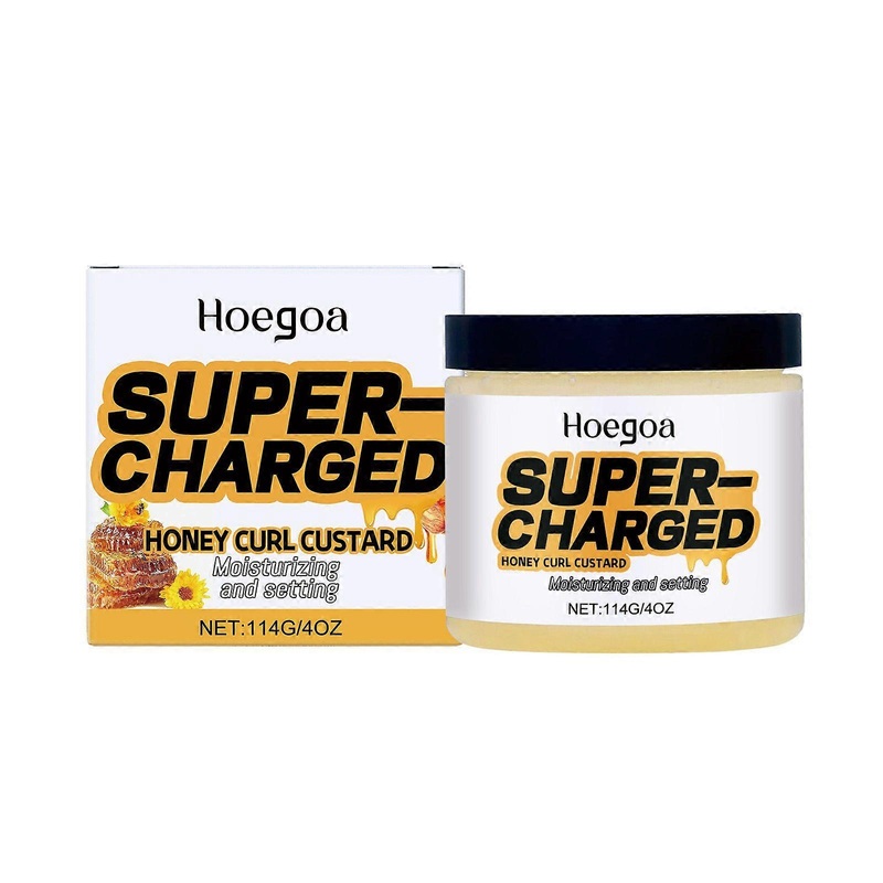 New Honey Curl Custard, Moisturizing and Setting Hair Cream For Female, Curl Defining Cream for Curly and Wavy Hair, 114g