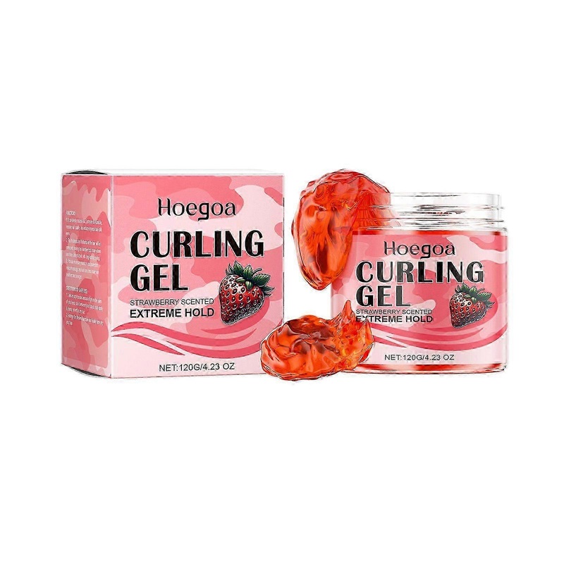 Strawberry Curl Gel – Nourishing Leave-In Hair Styling Cream for Volumizing, Long-Lasting Hold