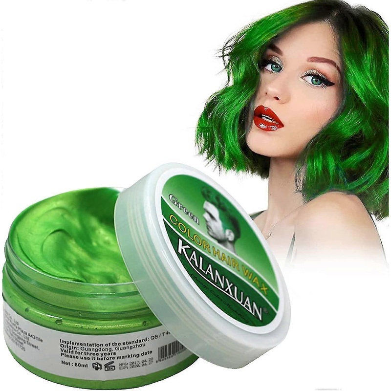 Temporary Hair Wax Colour, Green Hair Dye, Green Hair Wax Hair Style Dye Mud, Hair Spray Colour For Men Women Instant Styling