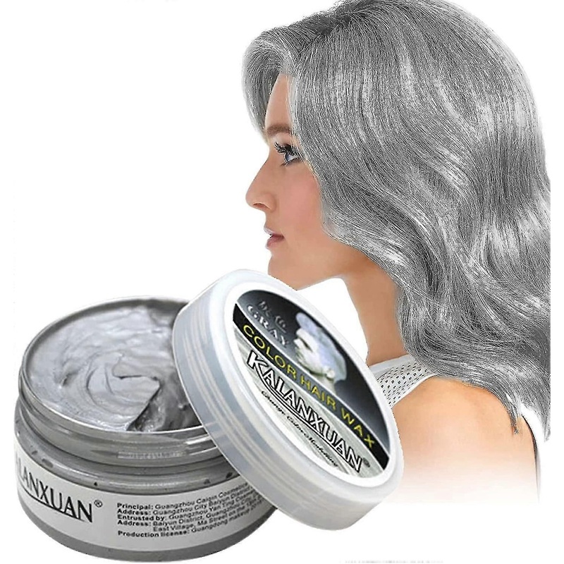 Temporary Hair Wax Colour, Grey Hair Dye, Grey Hair Wax Hair Style Dye Mud, Hair Spray Colour