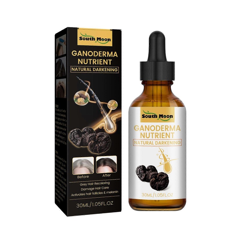2 Pcs Black Reishi White To Black Hair Solution Hair Care Nourishing Hair Repair Massage Serum 30ml